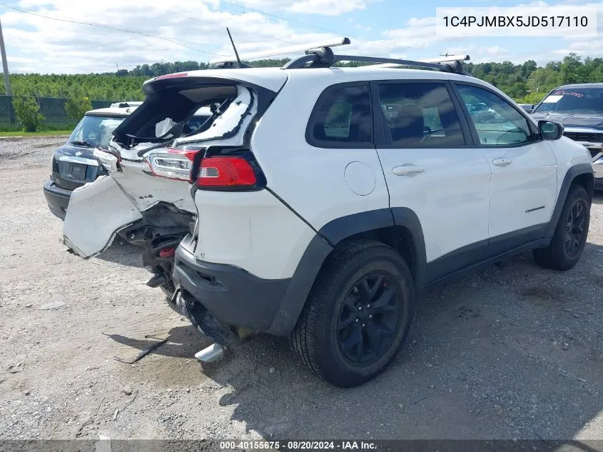 2018 Jeep Cherokee Trailhawk 4X4 VIN: 1C4PJMBX5JD517110 Lot: 40155675