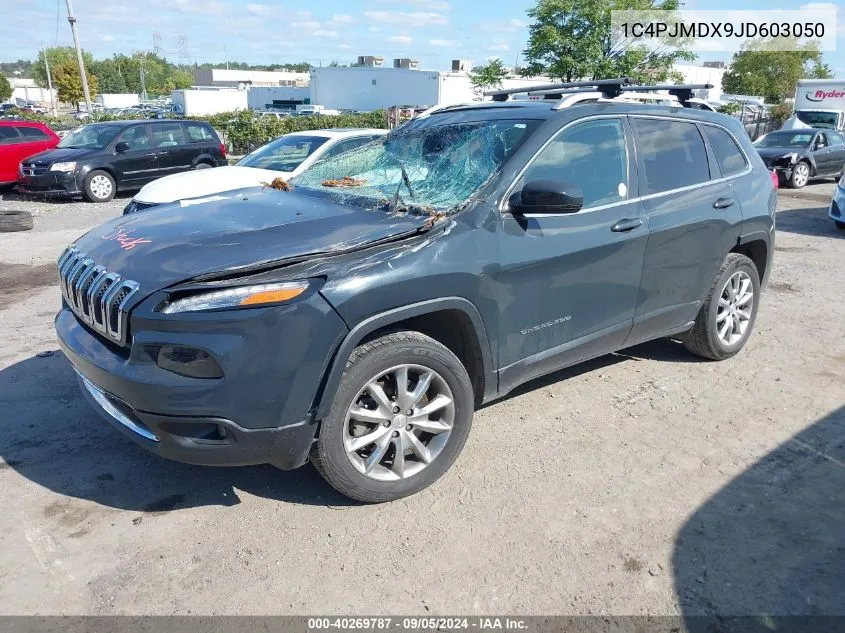 2018 Jeep Cherokee Limited VIN: 1C4PJMDX9JD603050 Lot: 40269787