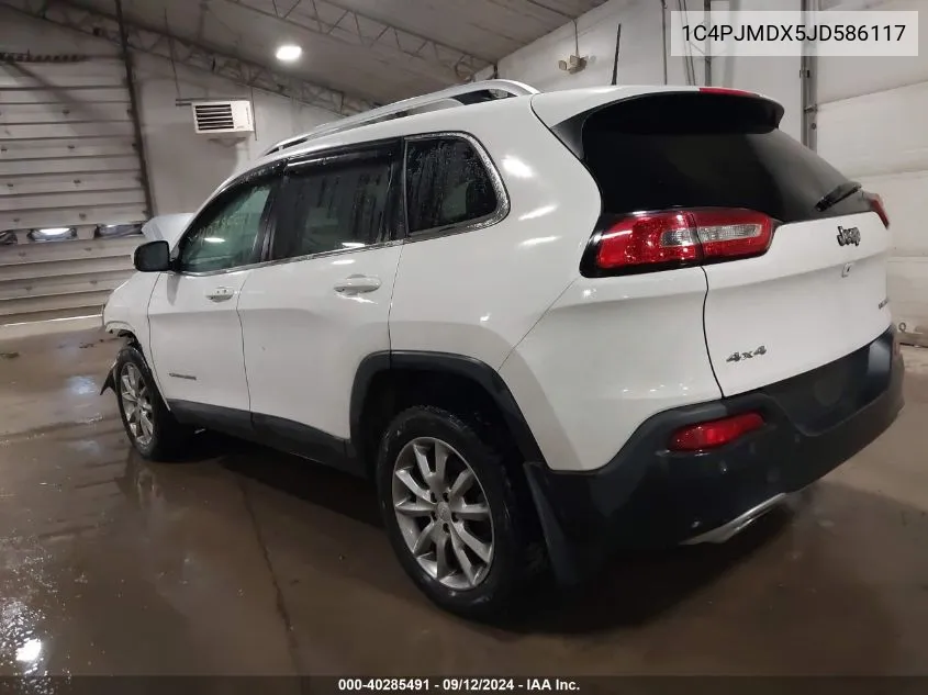 2018 Jeep Cherokee Limited VIN: 1C4PJMDX5JD586117 Lot: 40285491