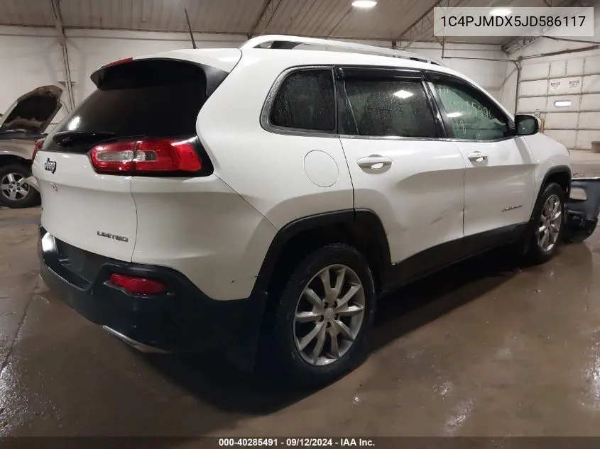 2018 Jeep Cherokee Limited VIN: 1C4PJMDX5JD586117 Lot: 40285491