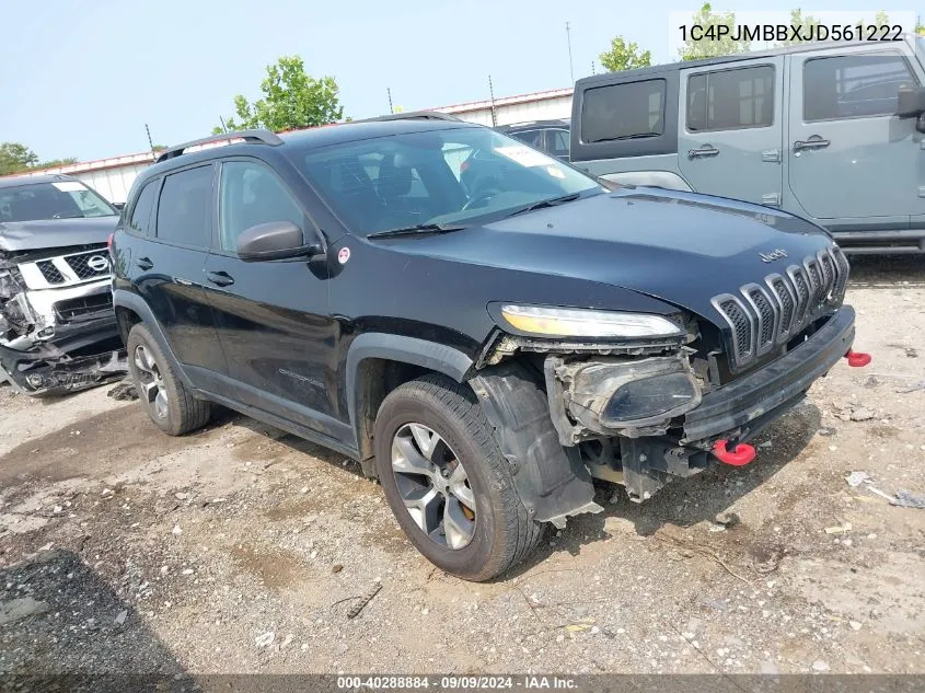 2018 Jeep Cherokee Trailhawk 4X4 VIN: 1C4PJMBBXJD561222 Lot: 40288884