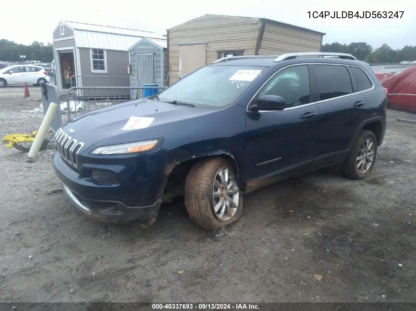 2018 Jeep Cherokee Limited Fwd VIN: 1C4PJLDB4JD563247 Lot: 40337693