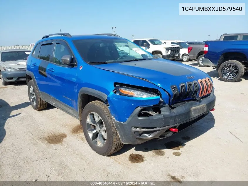 2018 Jeep Cherokee Trailhawk 4X4 VIN: 1C4PJMBXXJD579540 Lot: 40346414