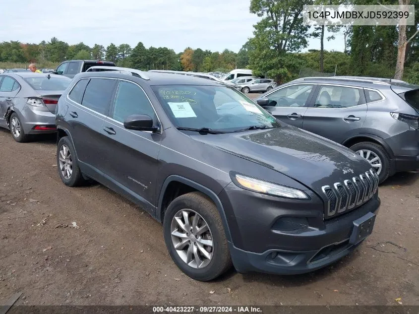 2018 Jeep Cherokee Limited 4X4 VIN: 1C4PJMDBXJD592399 Lot: 40423227