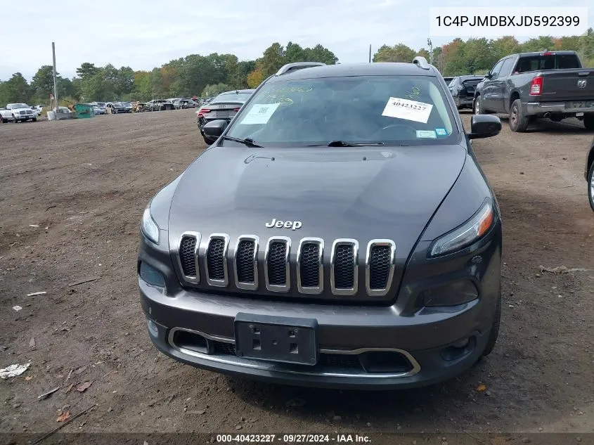 2018 Jeep Cherokee Limited 4X4 VIN: 1C4PJMDBXJD592399 Lot: 40423227