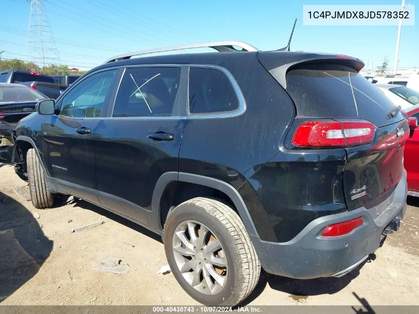 2018 Jeep Cherokee Limited 4X4 VIN: 1C4PJMDX8JD578352 Lot: 40438743