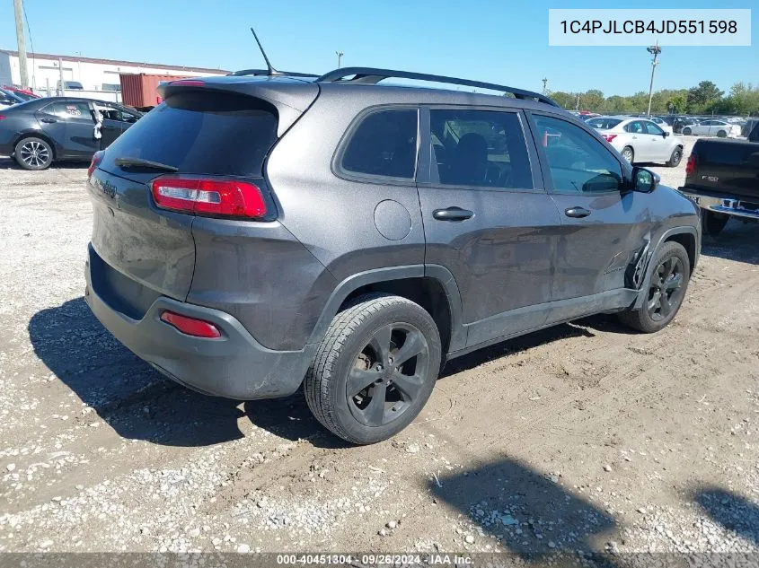 2018 Jeep Cherokee Latitude Fwd VIN: 1C4PJLCB4JD551598 Lot: 40451304