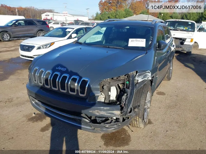 1C4PJMDXXJD617006 2018 Jeep Cherokee Limited 4X4