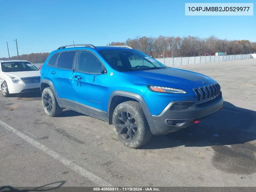 2018 Jeep Cherokee Trailhawk 4X4 VIN: 1C4PJMBB2JD529977 Lot: 40888811