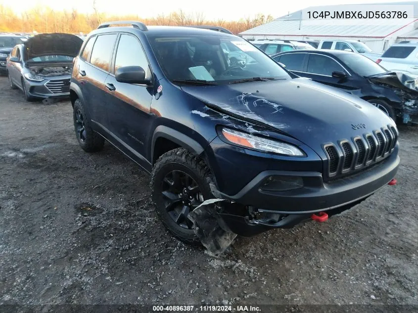 2018 Jeep Cherokee Trailhawk 4X4 VIN: 1C4PJMBX6JD563786 Lot: 40896387