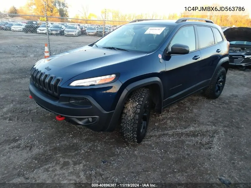 2018 Jeep Cherokee Trailhawk 4X4 VIN: 1C4PJMBX6JD563786 Lot: 40896387