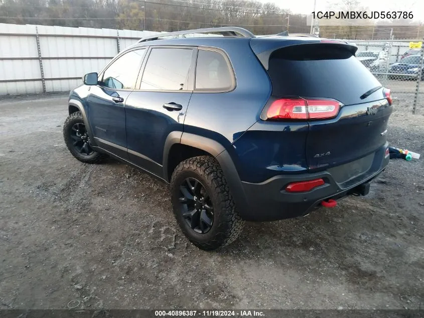 2018 Jeep Cherokee Trailhawk 4X4 VIN: 1C4PJMBX6JD563786 Lot: 40896387