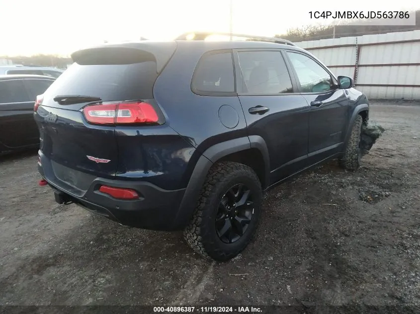 2018 Jeep Cherokee Trailhawk 4X4 VIN: 1C4PJMBX6JD563786 Lot: 40896387