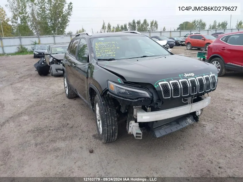 2019 Jeep Cherokee North VIN: 1C4PJMCB6KD279627 Lot: 12103779