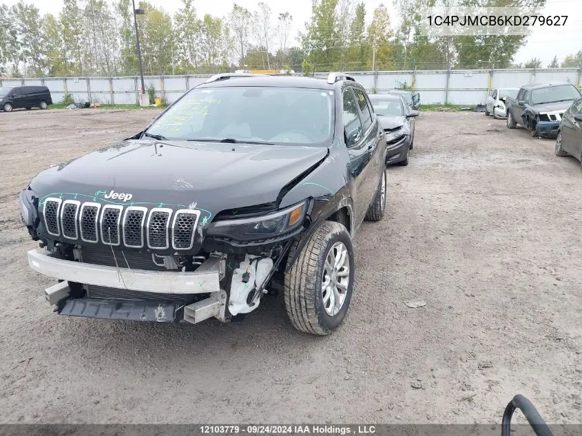 2019 Jeep Cherokee North VIN: 1C4PJMCB6KD279627 Lot: 12103779