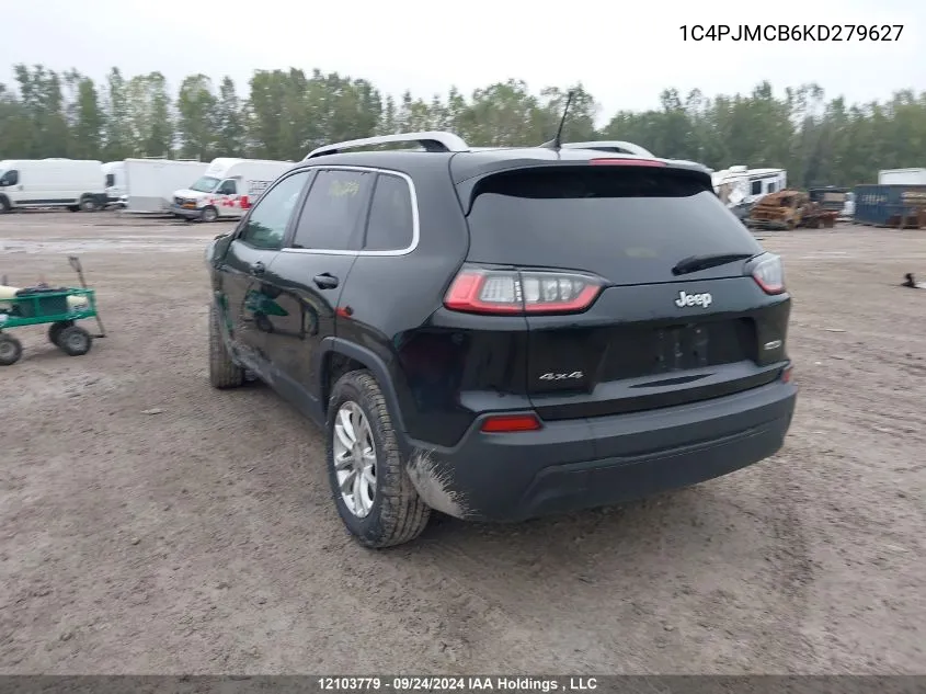 2019 Jeep Cherokee North VIN: 1C4PJMCB6KD279627 Lot: 12103779