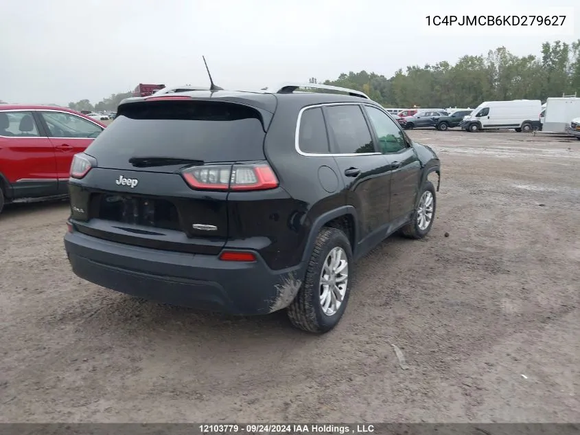 2019 Jeep Cherokee North VIN: 1C4PJMCB6KD279627 Lot: 12103779