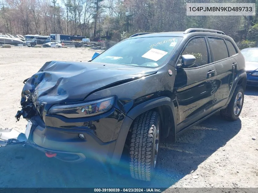 2019 Jeep Cherokee Trailhawk 4X4 VIN: 1C4PJMBN9KD489733 Lot: 39190039