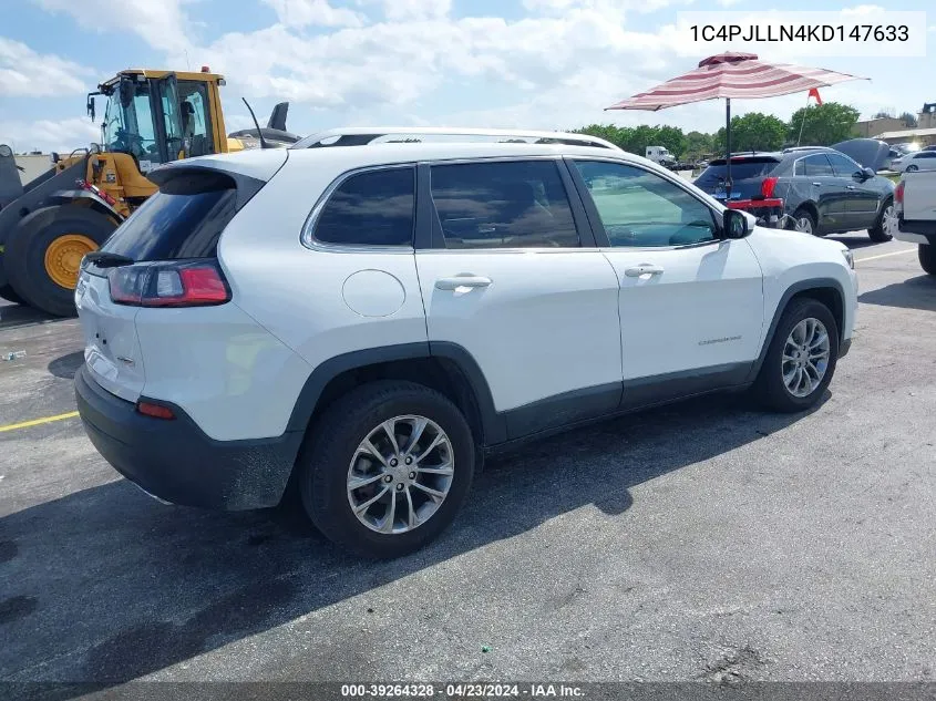 1C4PJLLN4KD147633 2019 Jeep Cherokee Latitude Plus Fwd