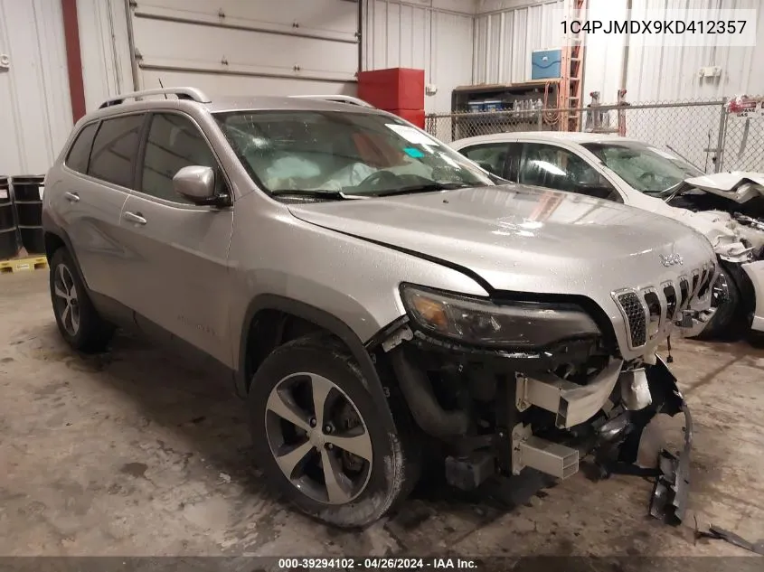 2019 Jeep Cherokee Limited 4X4 VIN: 1C4PJMDX9KD412357 Lot: 39294102