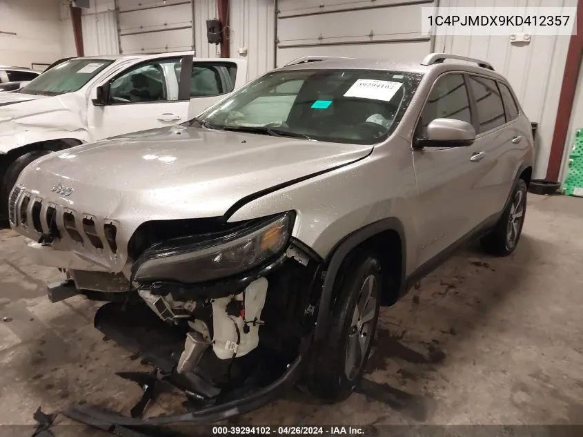 2019 Jeep Cherokee Limited 4X4 VIN: 1C4PJMDX9KD412357 Lot: 39294102