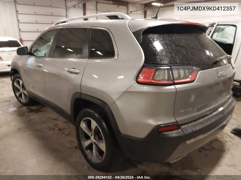 2019 Jeep Cherokee Limited 4X4 VIN: 1C4PJMDX9KD412357 Lot: 39294102