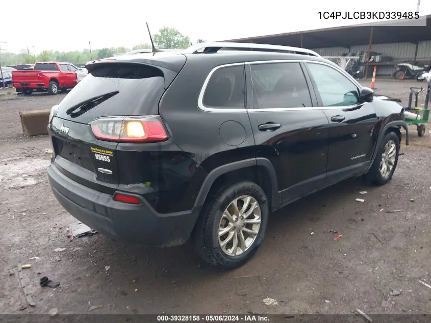 1C4PJLCB3KD339485 2019 Jeep Cherokee Latitude Fwd