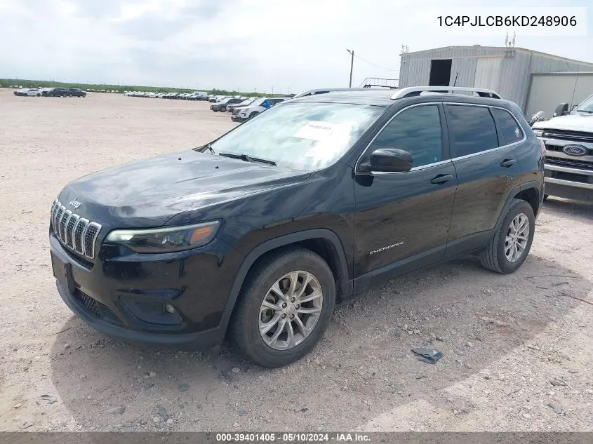 2019 Jeep Cherokee Latitude Fwd VIN: 1C4PJLCB6KD248906 Lot: 39401405