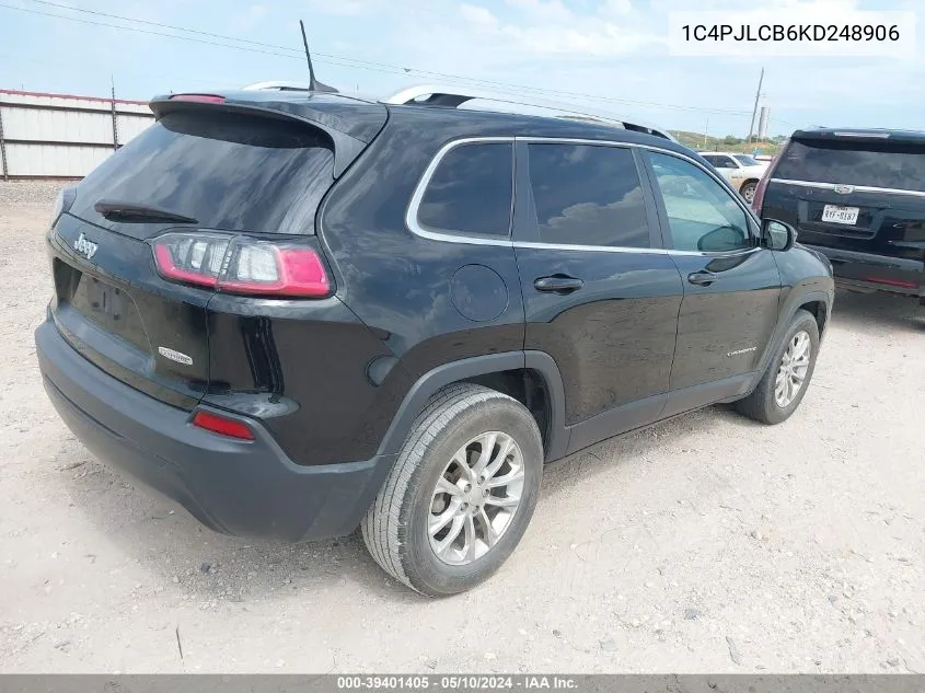 1C4PJLCB6KD248906 2019 Jeep Cherokee Latitude Fwd