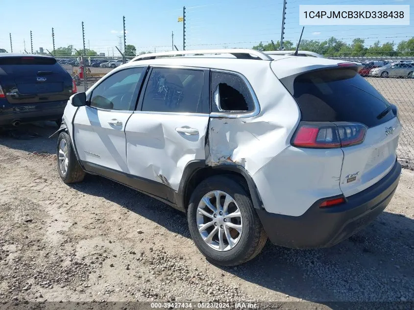 2019 Jeep Cherokee Latitude 4X4 VIN: 1C4PJMCB3KD338438 Lot: 39427434