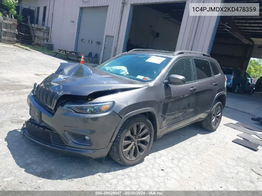 1C4PJMDX2KD478359 2019 Jeep Cherokee High Altitude 4X4