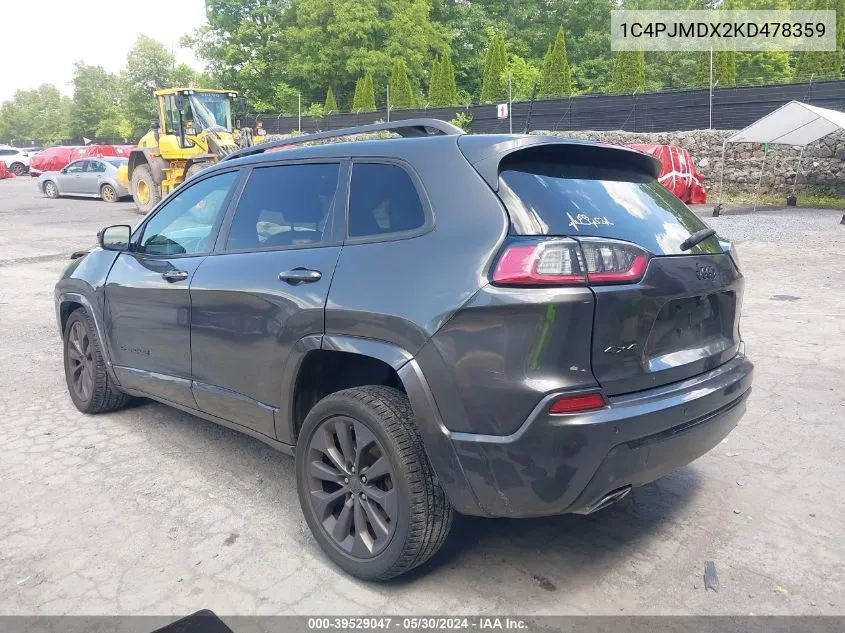 1C4PJMDX2KD478359 2019 Jeep Cherokee High Altitude 4X4