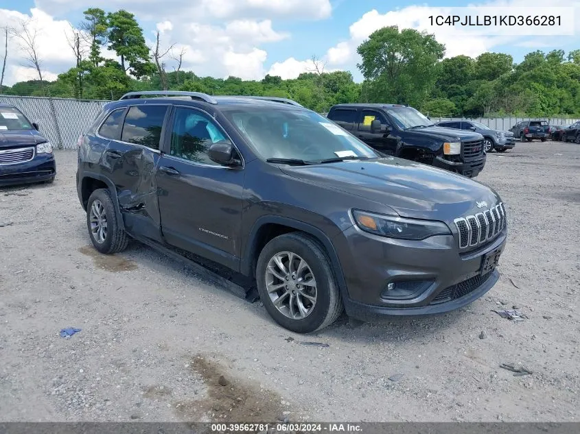 2019 Jeep Cherokee Latitude Plus Fwd VIN: 1C4PJLLB1KD366281 Lot: 39562781