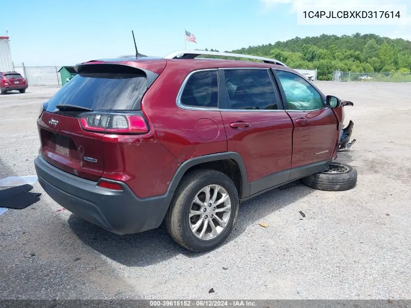 2019 Jeep Cherokee Latitude Fwd VIN: 1C4PJLCBXKD317614 Lot: 39615152