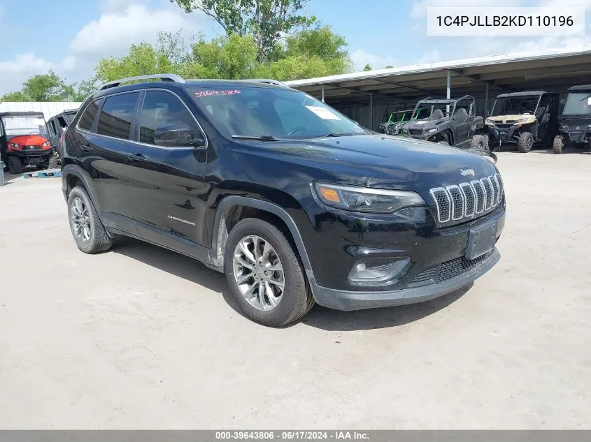 2019 Jeep Cherokee Latitude Plus Fwd VIN: 1C4PJLLB2KD110196 Lot: 39643806