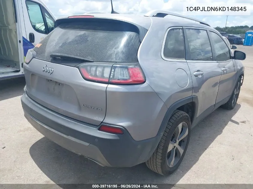 1C4PJLDN6KD148345 2019 Jeep Cherokee Limited Fwd