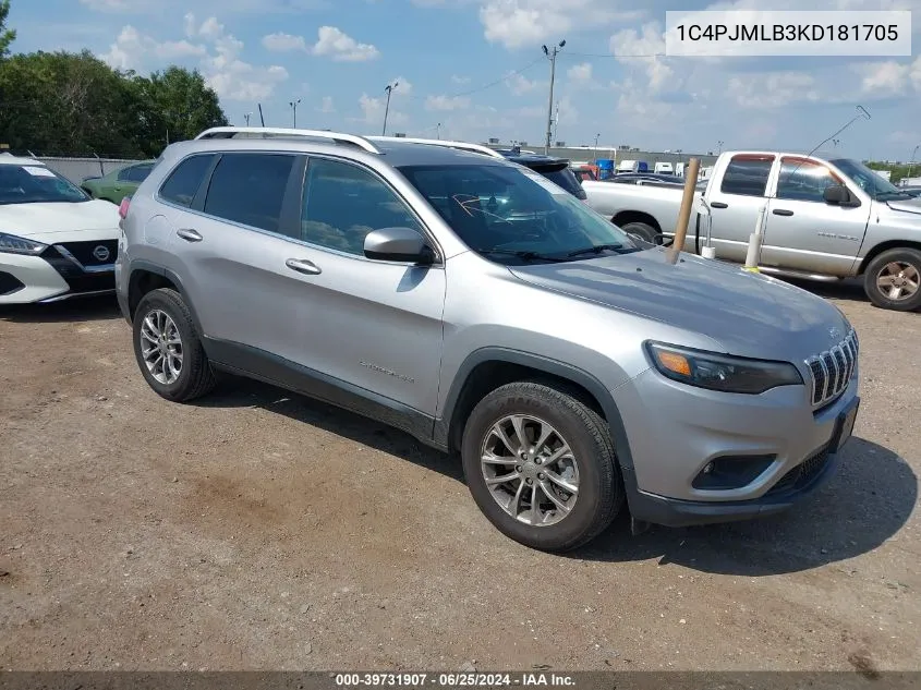 1C4PJMLB3KD181705 2019 Jeep Cherokee Latitude Plus 4X4