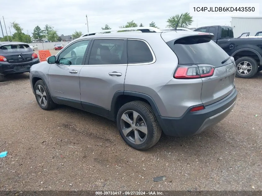 2019 Jeep Cherokee Limited VIN: 1C4PJLDB6KD443550 Lot: 39733417