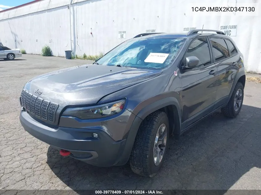 2019 Jeep Cherokee Trailhawk 4X4 VIN: 1C4PJMBX2KD347130 Lot: 39778409