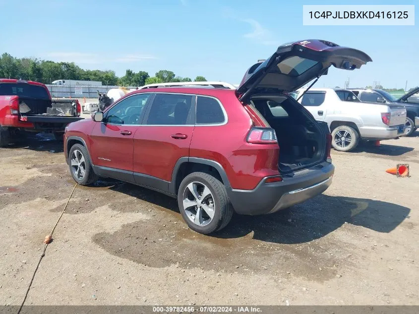 1C4PJLDBXKD416125 2019 Jeep Cherokee Limited Fwd