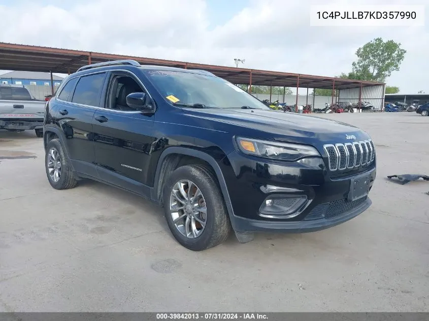 2019 Jeep Cherokee Latitude Plus Fwd VIN: 1C4PJLLB7KD357990 Lot: 39842013