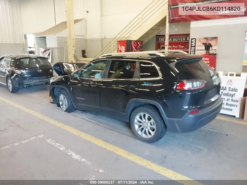 1C4PJLCB6KD114820 2019 Jeep Cherokee Latitude Fwd