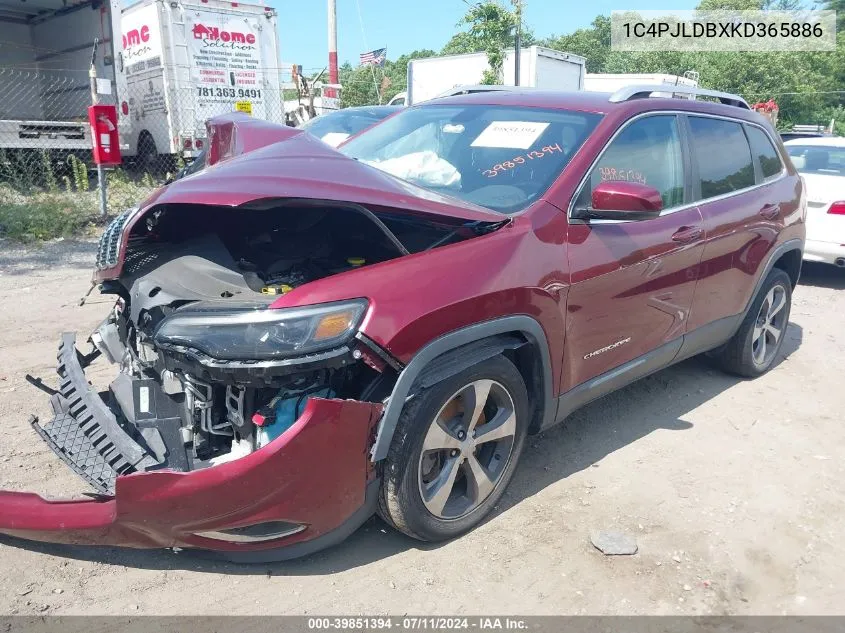 2019 Jeep Cherokee Limited Fwd VIN: 1C4PJLDBXKD365886 Lot: 39851394