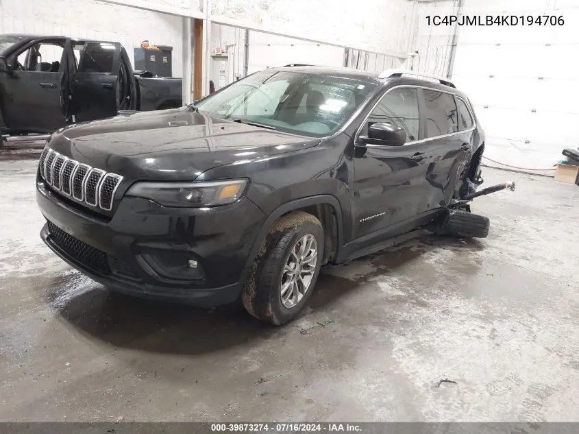 2019 Jeep Cherokee Latitude Plus 4X4 VIN: 1C4PJMLB4KD194706 Lot: 39873274