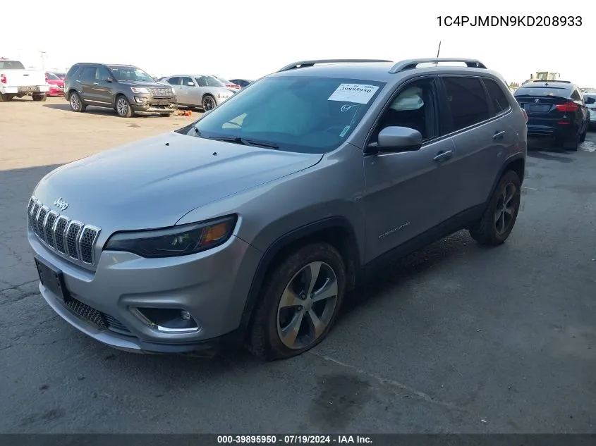 2019 Jeep Cherokee Limited 4X4 VIN: 1C4PJMDN9KD208933 Lot: 39895950