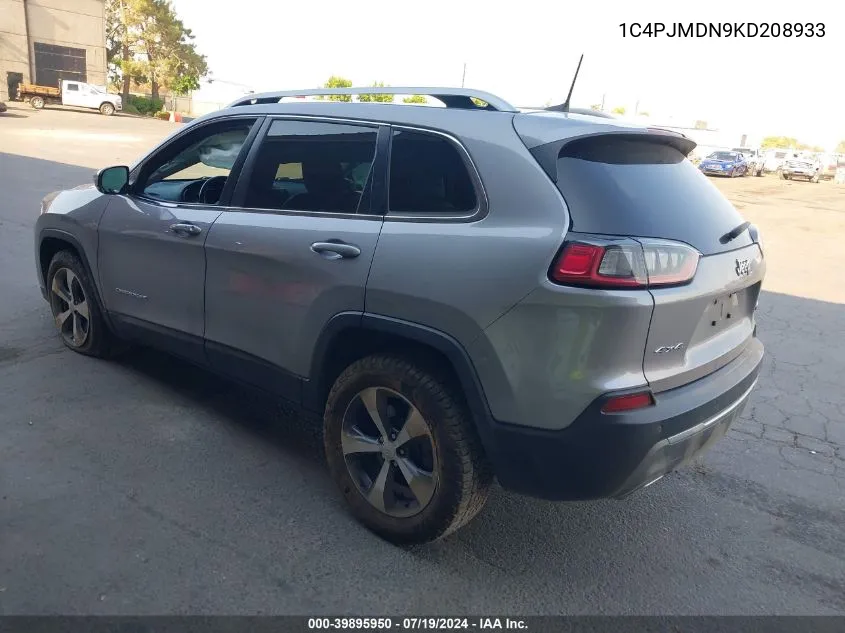 2019 Jeep Cherokee Limited 4X4 VIN: 1C4PJMDN9KD208933 Lot: 39895950