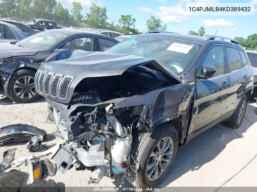 2019 Jeep Cherokee Latitude Plus 4X4 VIN: 1C4PJMLB4KD389432 Lot: 39908695