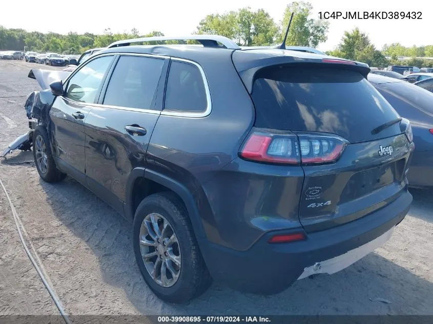 2019 Jeep Cherokee Latitude Plus 4X4 VIN: 1C4PJMLB4KD389432 Lot: 39908695