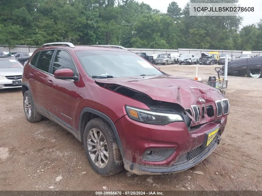 2019 Jeep Cherokee Latitude Plus Fwd VIN: 1C4PJLLB5KD278608 Lot: 39955670