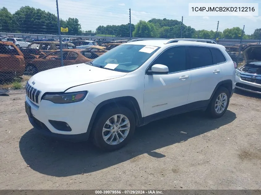 2019 Jeep Cherokee Latitude 4X4 VIN: 1C4PJMCB2KD212216 Lot: 39979556